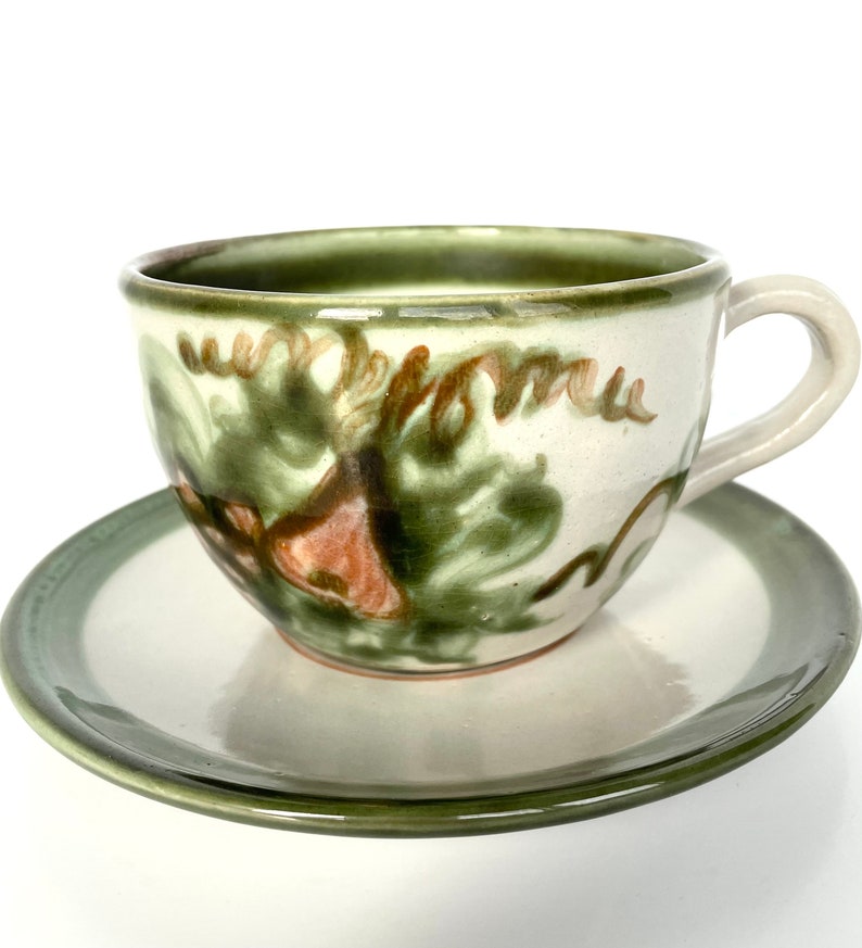 John B. Taylor Ceramics Harvest Vintage Stoneware Jumbo Cup and Saucer image 2