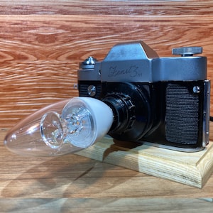 Vintage Zenit 3m camera lamp, table lamp, interior lamp, office lighting, Creative Gift, Retro camera Lamp, antique camera, Best Gift