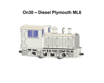 On30 - Plymouth ML6 a diesel com mecanismo de bonde Bachmann