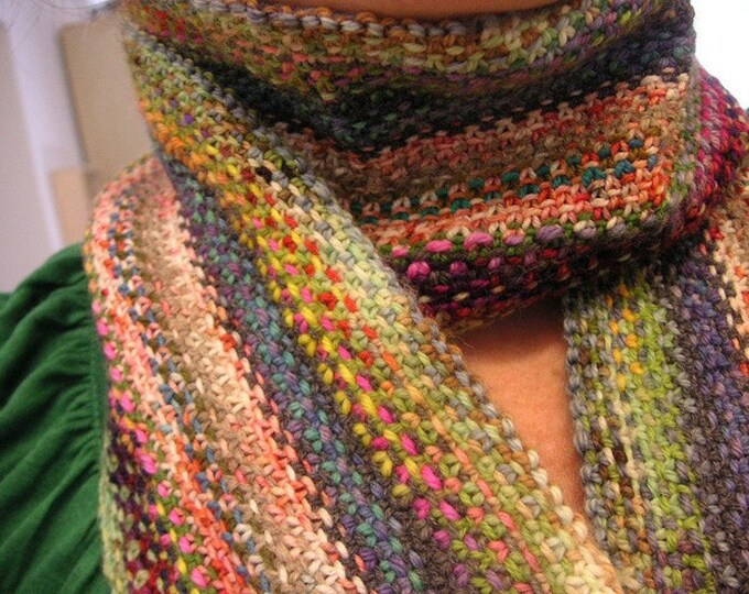 Scrappy Lengthwise Scarf KNIT PATTERN Etsy