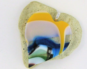 Amazing Fused Glass Heart Pendant