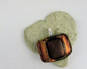 Fused Dichroic Glass Pendant Orange Red Dichroic