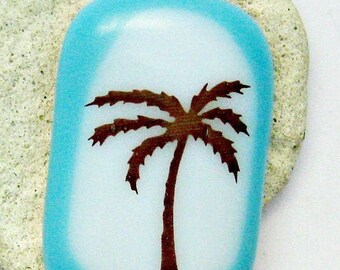 Palm Tree Fused Glass Pendant