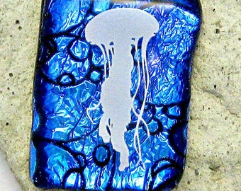 Fused Dichroic Glass  Jellyfish Pendant