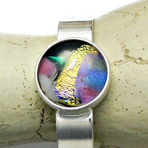 Gorgeous Dichroic Fused Glass Cuff Bracelet image 1