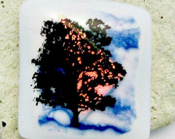 Tree Of Life Dichroic Fused Glass Pendant