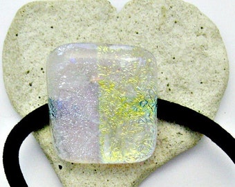 Fused Glass Dichroic Ponytail Holder 176