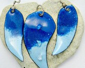 Dichroic on Copper Enameled Pendant and Earring Set