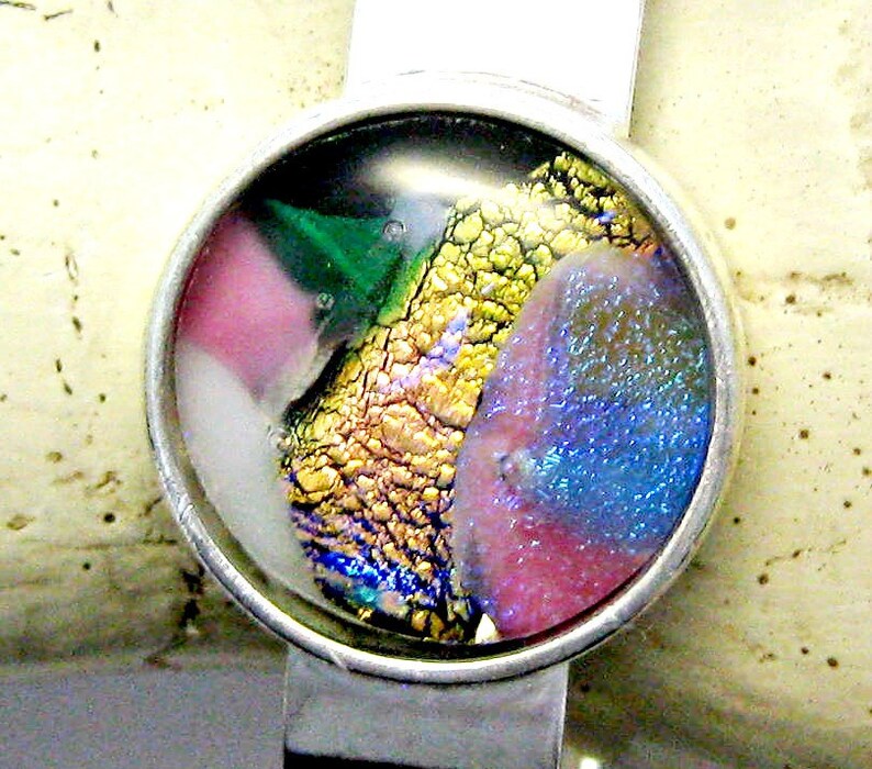 Gorgeous Dichroic Fused Glass Cuff Bracelet image 4