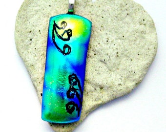 Dichroic Fused Glass Pendant - Fused Dichroic Glass Pendant