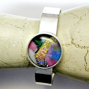 Gorgeous Dichroic Fused Glass Cuff Bracelet image 3