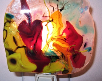 Colorful Fused Glass Night Light