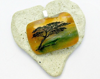 Tree Fused Glass Pendant