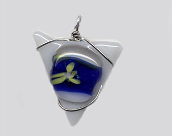 Abstract Flower Fused Glass Pendant