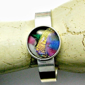 Gorgeous Dichroic Fused Glass Cuff Bracelet image 2