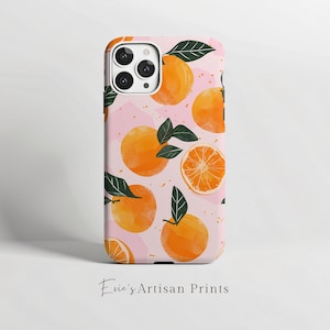 Pink Orange Phone Case iPhone 15 14 13 12 pro, Samsung S24 S23, Pixel 8 pro 7 6, Double Layer Protection, Tough Case, Boho Cool Art