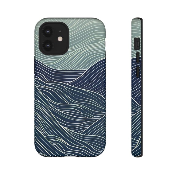 Iphone 15 Cool Blue Phone Cases Blue Wave Line Art Phone Case IPhone 15 14 13 12 Pro, Samsung S24 Iphone 15 Cool Blue Phone Cases Blue Wave Line Art Phone Case IPhone 15 14 13 12 Pro, Samsung S24