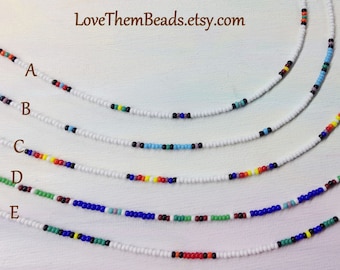 Seed Bead Necklace Anklet Bracelet Hippie Love Beads Necklace Beaded Boho Layered Wrap Necklace Bracelet Retro 60s Style by LoveThemBeads
