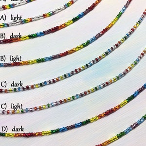 Sparkle Rainbow Seed Bead Necklace, Gay Pride, LGBT, Bright 6 color Beaded Layered Necklace Jewelry, Boho Hippie Love Beads by LoveThemBeads