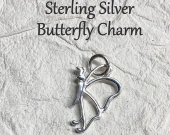 Butterfly Charm Pendant Sterling Silver