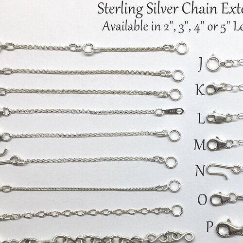 Extension Chain. 4 Inch Sterling Silver Necklace Extender - Etsy