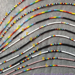 Rainbow Seed Bead Bracelets & Anklets, LGBT Gay Pride, Layered Thin Wrap Anklet Bracelet, Beaded Boho Hippie Summer Jewelry by LoveThemBeads Bild 1