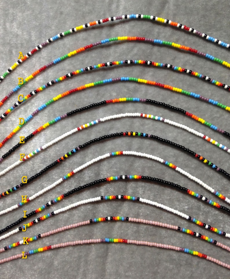 Rainbow Seed Bead Necklace Gay Pride LGBT Rainbow Jewelry Etsy