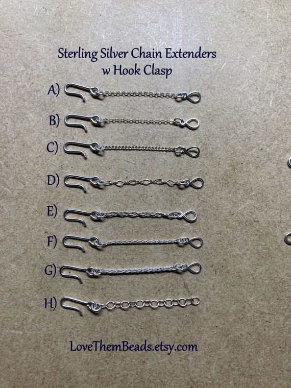 Buy Sterling Silver Easy Hook Chain Extenders, Choose From Rolo, Curb, Figure  8, Rope, or Wheat Chain for Necklace or Bracelet Length Adjuster Online in  India 