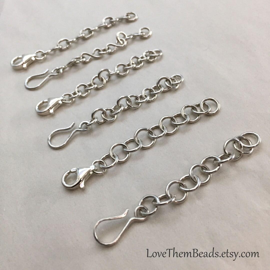 Heavy Duty Adjustable Extender Chain, 925 Sterling Silver, 2 Inch 3 Inch 4  Inch, Large Link, Necklace Bracelet 