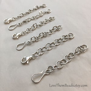 Heavy Weight Sterling Silver Chain Extenders to Add or Adjust Length for Necklaces or Bracelets Custom Made to Order by LoveThemBeads