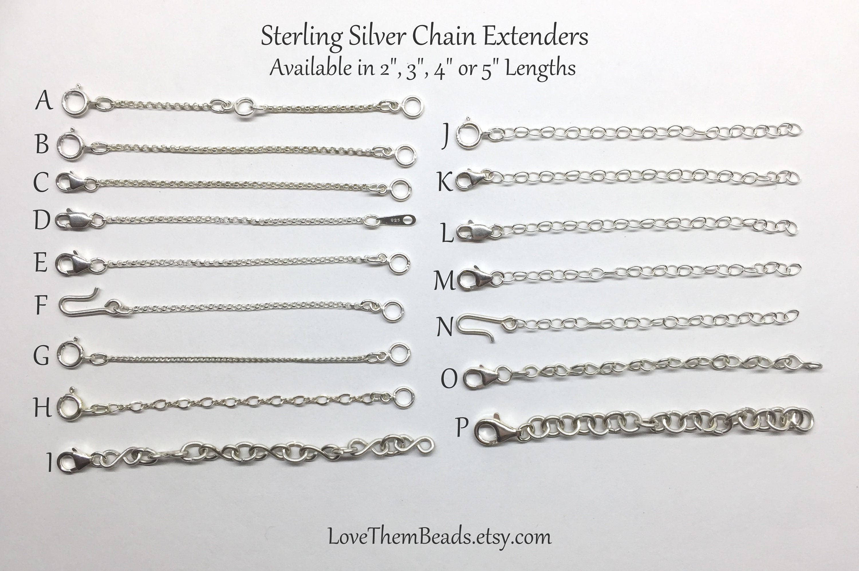 Necklace extenders cheap silver
