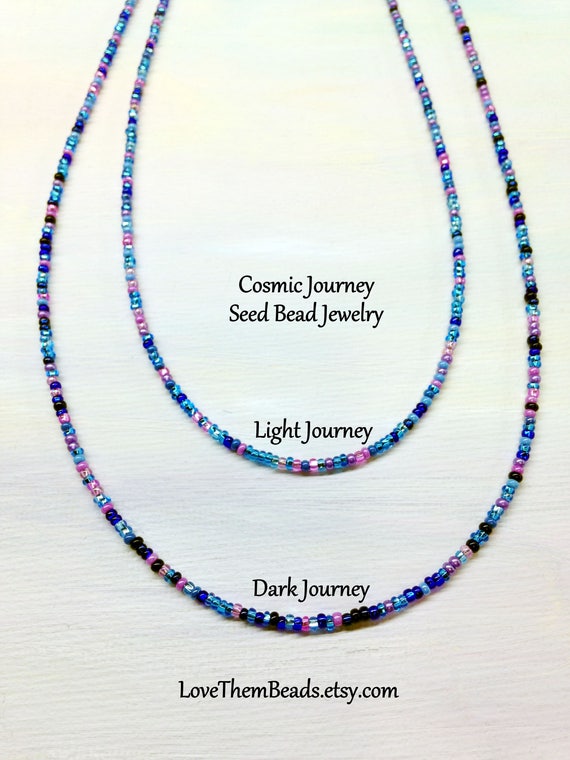 Tiny Glass Seed Bead Necklace Bracelet Anklet Choker Pink Blue Purple Black Mix Long Layered Thin Wrap Boho Hippie Friendship Jewelry Etsy Canada