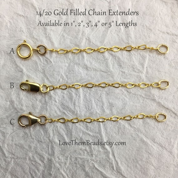 Gold Filled Figure 8 Chain Length Extender for Necklace or