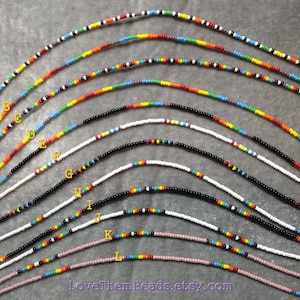 Rainbow Seed Bead Bracelets & Anklets, LGBT Gay Pride, Layered Thin Wrap Anklet Bracelet, Beaded Boho Hippie Summer Jewelry by LoveThemBeads image 2