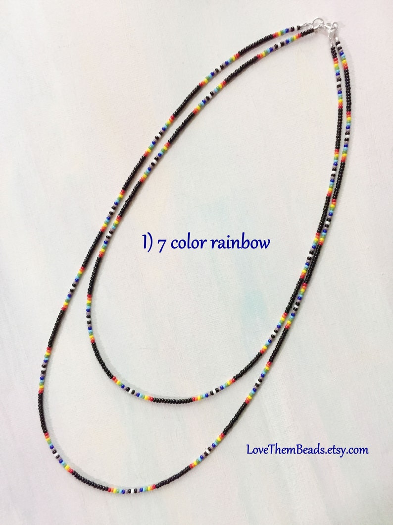 Rainbow Seed Bead Bracelets & Anklets, LGBT Gay Pride, Layered Thin Wrap Anklet Bracelet, Beaded Boho Hippie Summer Jewelry by LoveThemBeads image 9