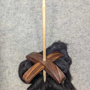 Handmade Zebrawood Turkish Drop Spindle Whorl