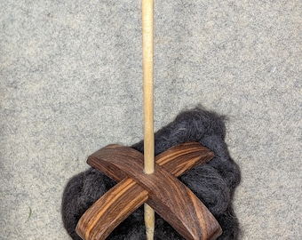 Handmade Zebrawood Turkish Drop Spindle Whorl