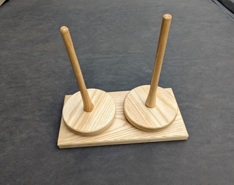 White Ash Wood DOUBLE Yarn Ball Holder Ball Bearing