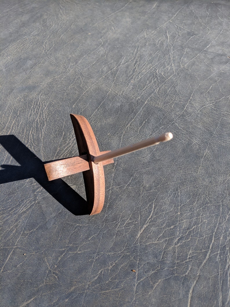 Handmade Mini Black Walnut Turkish Drop Spindle Whorl bild 1