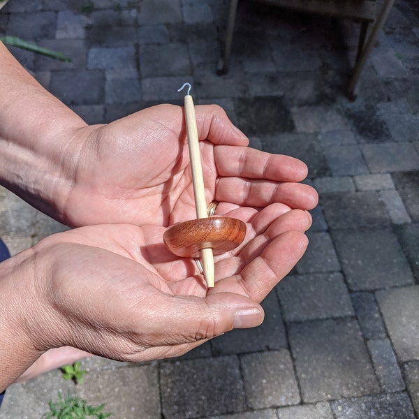 Hand Turned Mini Jatoba Bottom  Whorl Drop Spindle Whorl