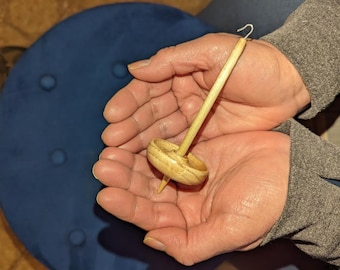 Hand Turned Mini Oak Bottom Whorl Drop Spindle Whorl