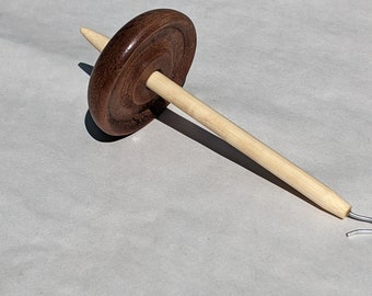 Hand Turned Mini Black Walnut Bottom Whorl Drop Spindle Whorl