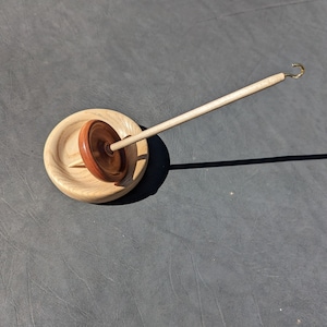 Hand Turned Jatoba  Bottom drop spindle whorl and Ash support bowl