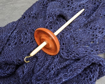Hand Turned Jatoba drop spindle whorl