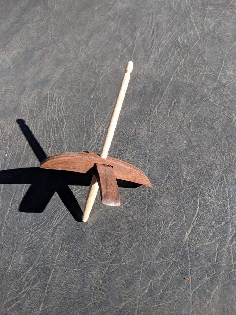 Handmade Mini Black Walnut Turkish Drop Spindle Whorl bild 2