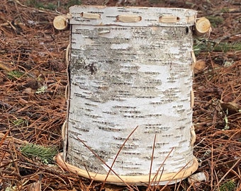 Rustic BIRCH BARK BASKET with Spruce Root Decor Camp Decor North Woods Handmade in Maine