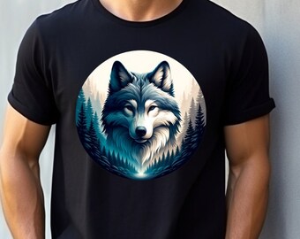 Wolf T-Shirt, Wolf Tee, Wolf Camping T shirt, Wolf Casual Tshirt, Wolf Gift T-Shirt, Wolf Holiday T-shirt, Ladies Wolf tee, Men's Wolf Shirt
