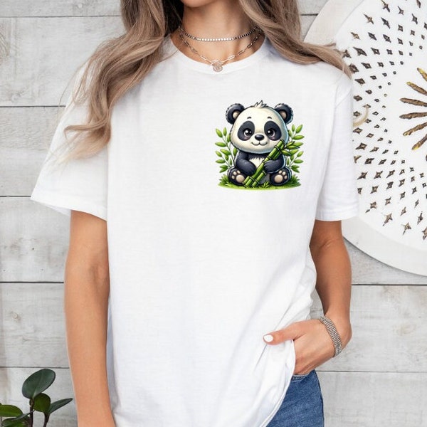 Panda T-Shirt, Soft Panda T-shirt, Cute Panda T-shirt, Panda Gift, Panda Tee, Wildlife T-shirt, Wildlife Gift T-shirt, White Panda T-shirt