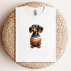 Dachshund T-Shirt, Sausage Dog T-Shirt, Gift for Dachshund owner, Dog Walking Tee, Cute Sausage Dog, Sausage Hotdog T-shirt gift