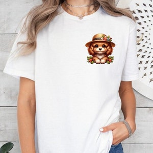 Cavapoo T-shirt, söt Cavapoo-tröja, Cavapoo i hatt-t-shirt, Cavapoo-present-t-shirt, söt hund-t-shirt, hundvaktspresent-t-shirt, hundpromenad-t-shirt